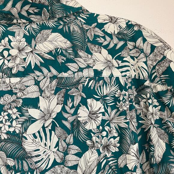 Tori Richard Green Floral Hawaiian Aloha Tropical Cotton Button Shirt 2XL - Picture 9 of 10